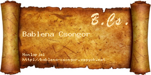 Bablena Csongor névjegykártya