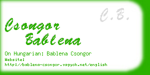 csongor bablena business card